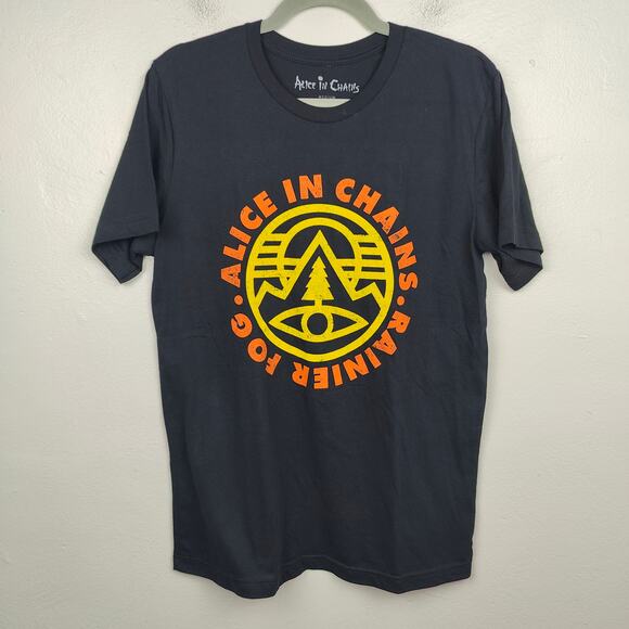 Alice in Chains Rainier Fog‎ T-Shirt Mens Medium Black Grunge Rock 90s Seattle - Picture 1 of 5
